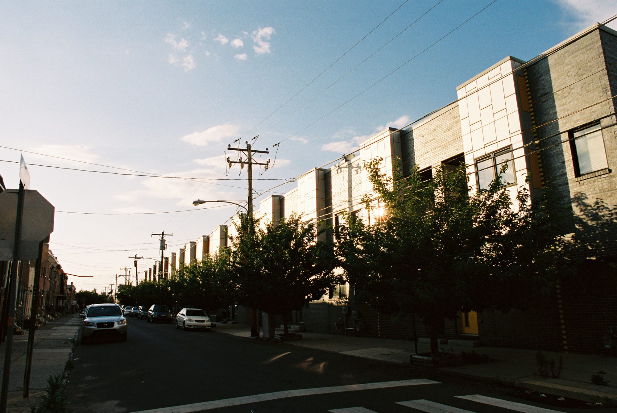 A Philadelphia street at sunset